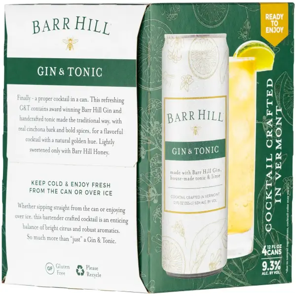 BARR HILL GIN & TONIC 4-PACK