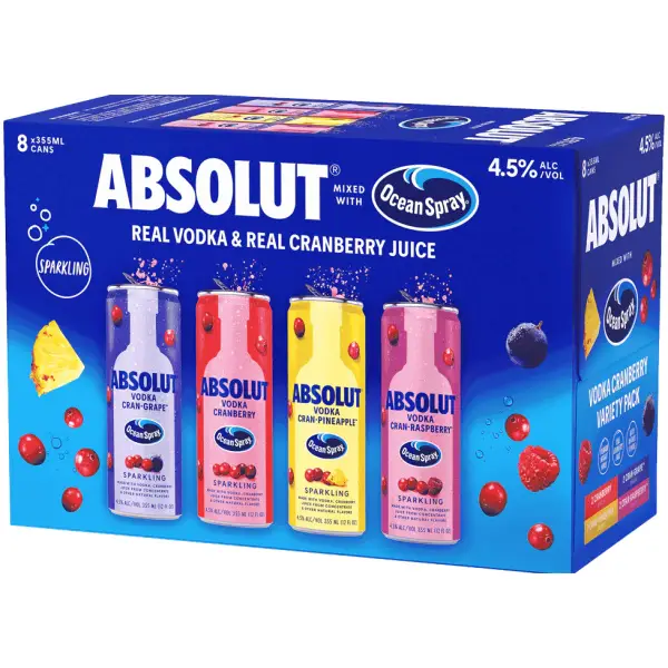 ABSOLUT OCEAN SPRAY VARIETY 8-PACK